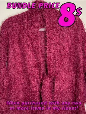 Unique! Handmade Fuzzy Cardigan Size Small